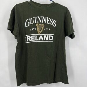 Guinness Shirt Mens Med Bottle Green Ireland‎ Beer Relaxed Fit T-Shirt Official